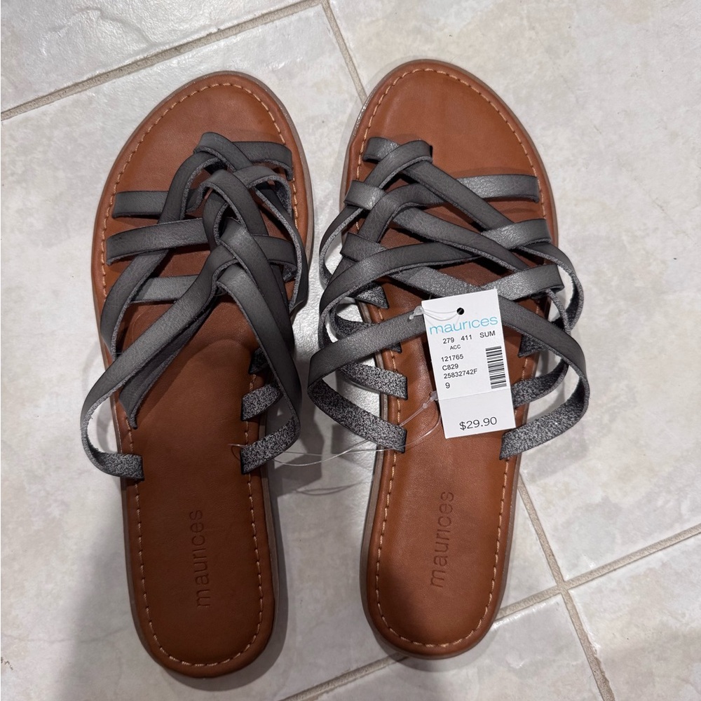 Maurices Charcoal and Brown Women's Sandals